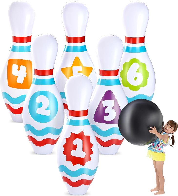 Photo 1 of Giant Inflatable Bowling Set for Kids and Adults, Christmas Birthday Party Games, Kids Education Motor Skills Toys