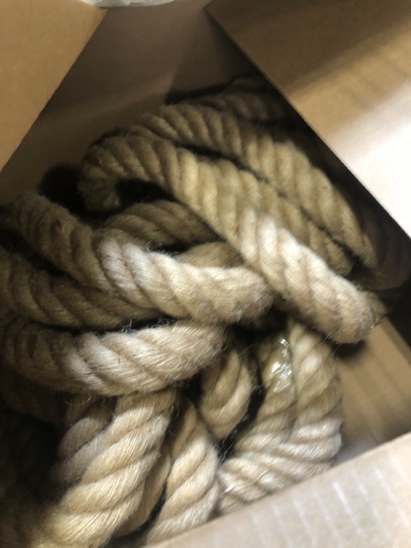 Photo 3 of 1-1/2 in Natural Thick Hemp Rope 50 Ft Twisted Manila Rope Natural Hemp Rope Twisted Manila Rope for Swing, Railings,Nautical,Crafts 1-1/2 In 50 Ft