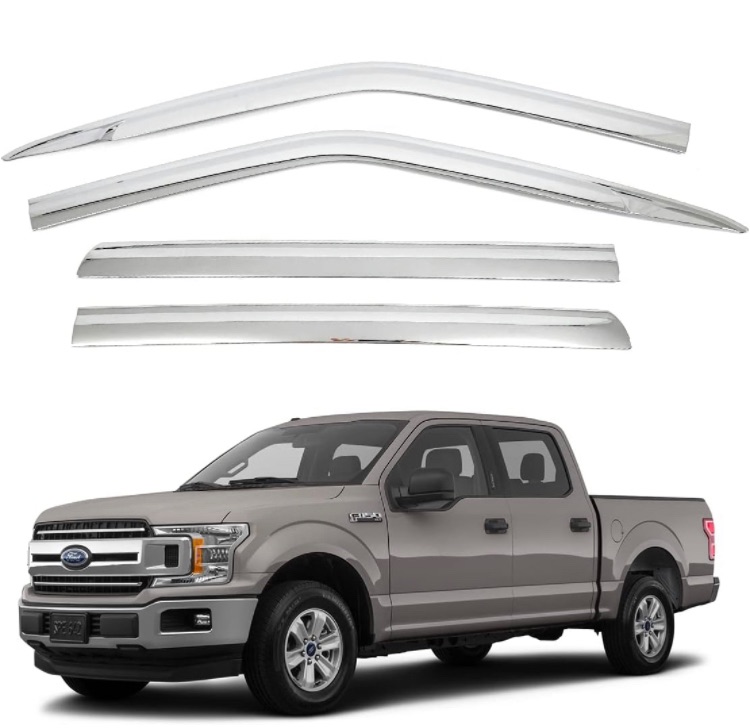 Photo 1 of **** SELLING AS PARTS*****
AUTOCLOVER Tape-On Rain Guards Window Visors 4 Pcs Set for Ford F150 SuperCrew 2015 2016 2017 2018 2019 2020 (13th Gen F-150) / Window Deflectors, Out-Channel Vent Shades (Chrome)