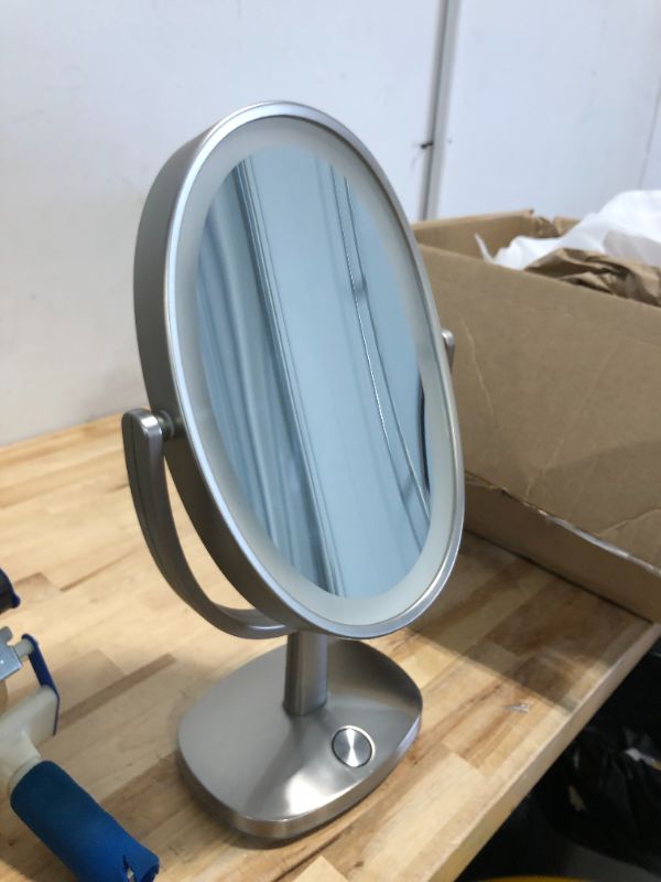 Photo 3 of ***CORD MISSING***
Newport 10" by 18" Oval LED Lighted Makeup Mirror with Magnification 5X/1X Touch Control Makeup Mirror with Lights
