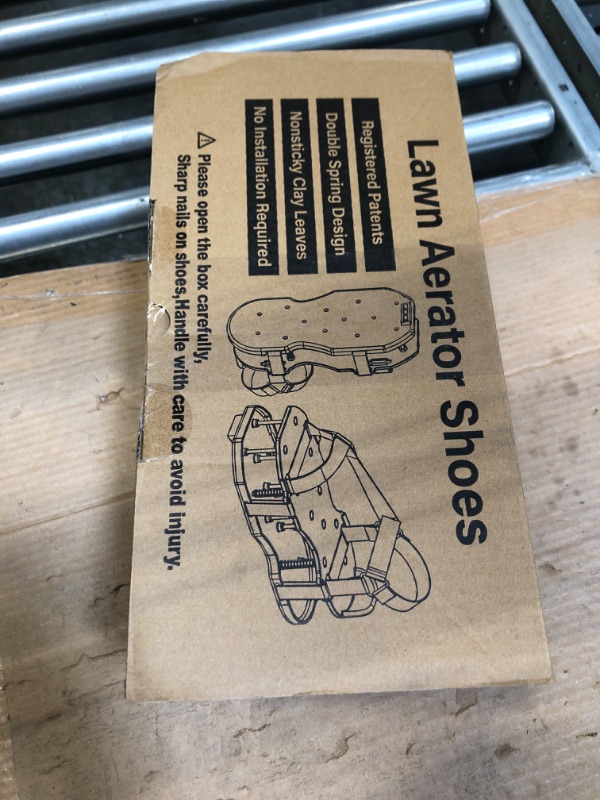 Photo 1 of Lawn Aerator Shoes with Spring Base,Free-Installation Lawn Aerator Tool with Automatic Leaf and Dirt Cleaning,Heavy-Duty Spike Shoes for Lawn Care,Adjustable Laces–Perfect for Lawn, Yard, and Garden! Black