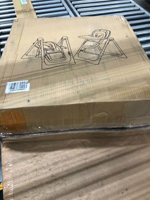 Photo 1 of High Chairs for Babies and Toddlers, Baby Swings for Infants, Foldable High Chair with Wheels?5 Adjustable Height, 4-Position Backrest, 3 Footrest Positions, Double Removable Tray