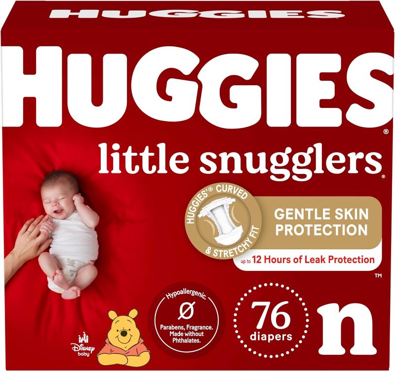 Photo 1 of Huggies Newborn Diapers Little Snugglers Newborn Diapers, Size Newborn (up to 10 lbs), 76 Count