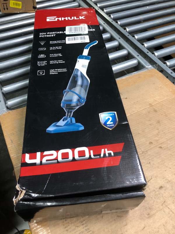 Photo 2 of 2024 New Version) Pool Vacuum for above Ground Pool with a Telescopic Pole, Running time up to 1H, T403 Handheld Rechargeable Pool Cleaner with Powerful Suction up to 18.5 gallons/min