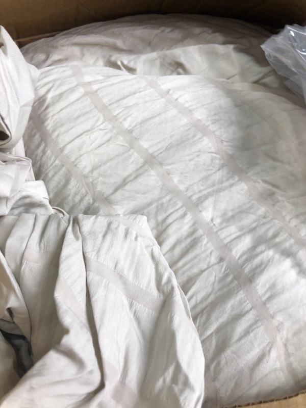 Photo 3 of AveLom Beige Seersucker King Comforter Set (104x90 inches), 3 Pieces-100% Soft Washed Microfiber Lightweight Comforter with 2 Pillowcases, All Season Down Alternative Comforter Set for Bedding Beige King (104''x90'')