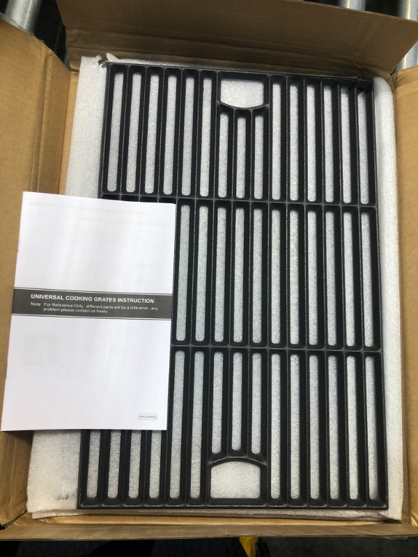 Photo 1 of 17.5 inch Grill Grate Replacement Parts 7638 for Weber Spirit I II E310 320 330, S310 320 330, Spirit 700, Cast Iron Grill Grates 7639, 7525, 7526, 7527 for Weber Spirit 300, 2 Pieces