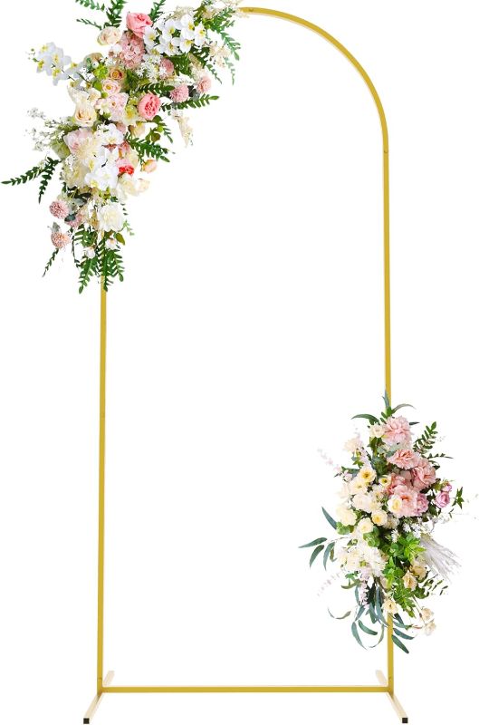 Photo 4 of  6 FT Wedding Arch Backdrop Stand Metal Arch Chiara Backdrop Stand for Wedding Ceremony Birthday Party Bridal Baby Shower Photo Booth Garden Floral Balloon Arch Decoration