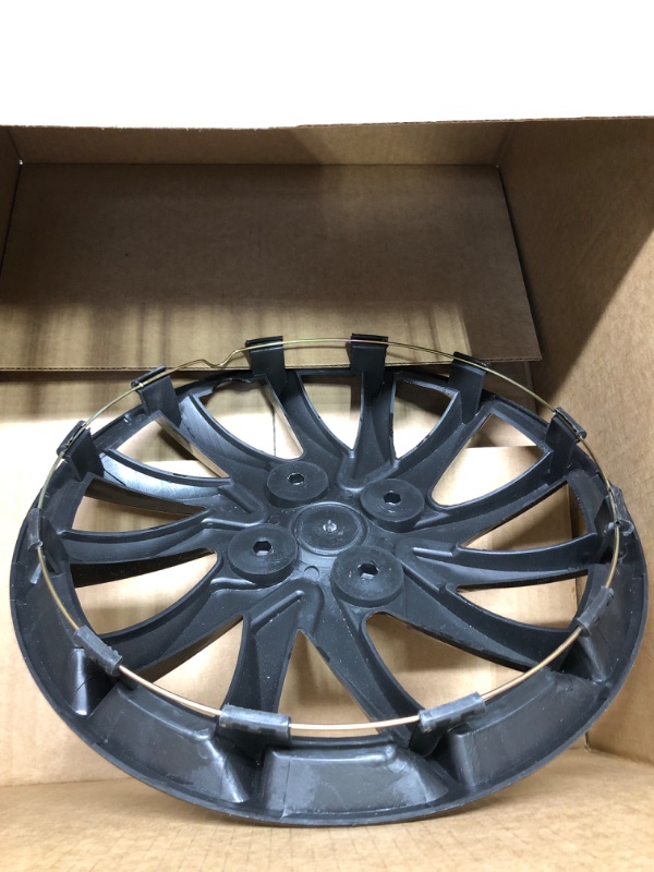 Photo 2 of BESPORTBLE 14 Inch Super Black Universal Hubcap Wheel Covers Refit Accessory for Cars - Fits Most Cars (Black)