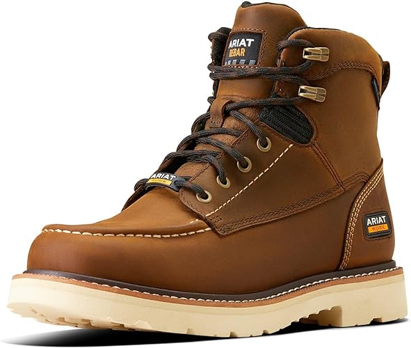 Photo 1 of Ariat Mens Distressed Brown Rebar Lift 6" H20 Soft Toe Lace Up Boots (10w)
