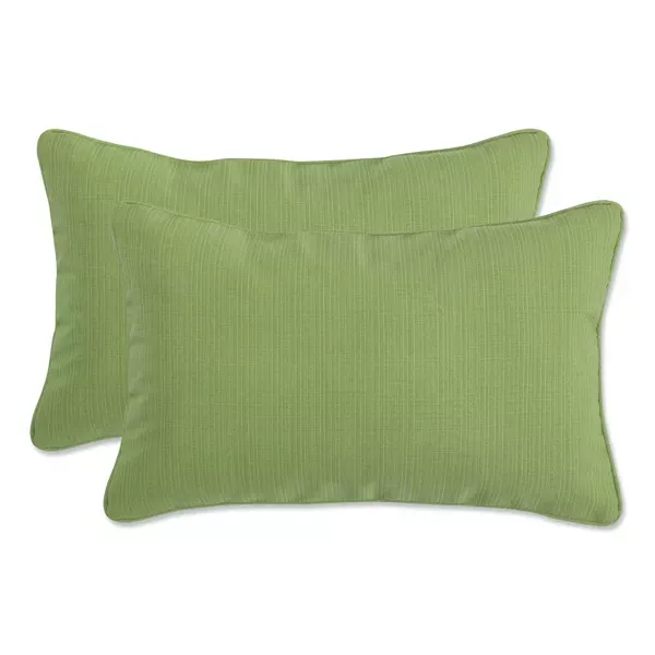 Photo 1 of 2 Piece Outdoor Lumbar Toss Pillow Set - Forsyth Solid - Pillow Perfect
