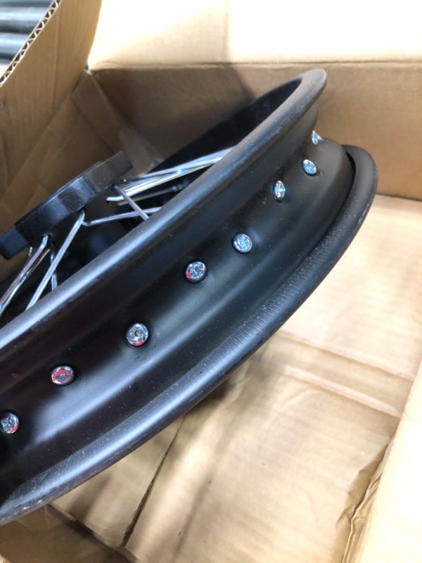 Photo 4 of Steel Rear Rim Wheel Disk Brake Apollo SSR 50cc 125cc 150cc XR CRF DB17 Dirt Pit Bike Chines Made Dirt Bikes 12mm 15mm Axle Shaft (14 Inch 15mm Axle, Black) 14 Inch 15mm Axle Black