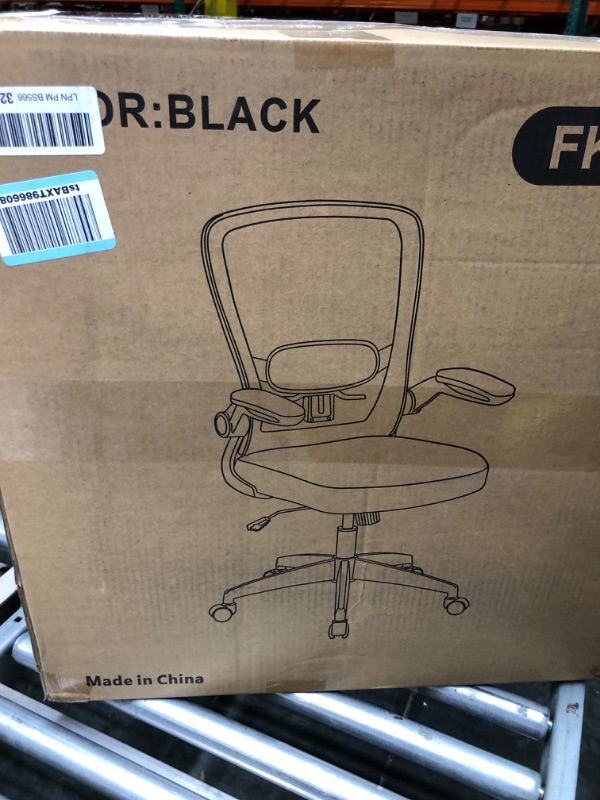 Photo 1 of FelixKing Office Desk Chairs, Ergonomic PC Desk Chair with Wheels, Adjustable Lumbar Support and Height, Swivel Computer Chair with Flip-up Armrests, Ergo Mesh Backrest for Working (Black)