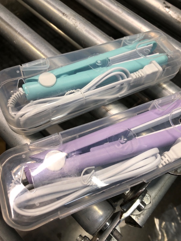 Photo 1 of 2 PACK Mini Bag Sealer Heat Seal, Handheld Food Sealer Bag Resealer for Food Storage, Portable Smart Heat Sealer Machine with 45” Power Cable for Chip Bags, Plastic Bags, Snack Bags (green+purple)