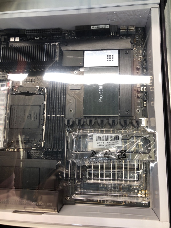 Photo 3 of  ****USED*****CPU socket damage.****FOR PARTS ONLY***SOLD AS NO RETURNS***ALL SALES ARE FINAL***ASUS Pro WS W790 SAGE SE Intel LGA 4677 CEB Motherboard, PCIe 5.0, 7 xPCIe 5.0 x16 Slots,DDR5 R-DIMM, 2x10G BMC LAN, LAN Server-Grade Remote Management, Front 