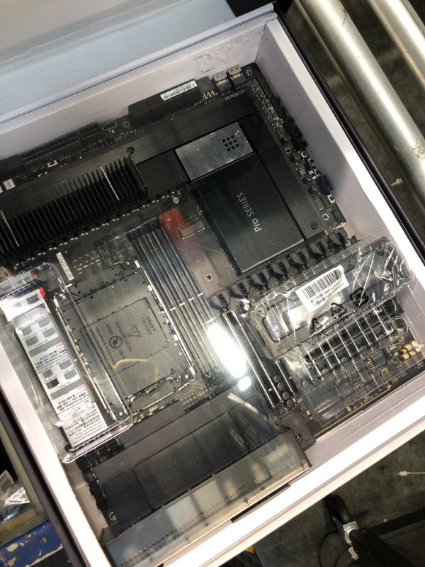 Photo 7 of  ****USED*****CPU socket damage.****FOR PARTS ONLY***SOLD AS NO RETURNS***ALL SALES ARE FINAL***ASUS Pro WS W790 SAGE SE Intel LGA 4677 CEB Motherboard, PCIe 5.0, 7 xPCIe 5.0 x16 Slots,DDR5 R-DIMM, 2x10G BMC LAN, LAN Server-Grade Remote Management, Front 