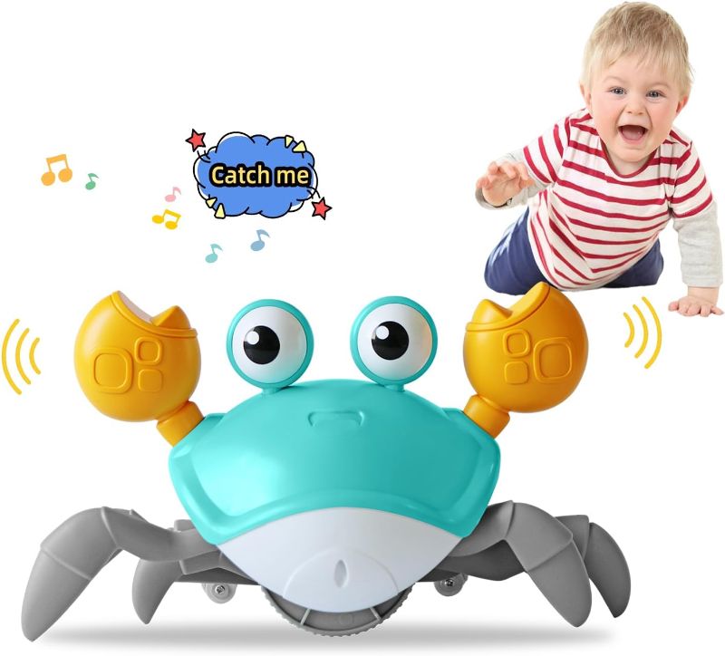 Photo 1 of Crawling Toy Crab Baby Toy,Fantastic Creatures Toys Infant Sensory Tummy time Toys 3 4 5 6 7 8 9 10 11 12 Babies boy Girl 3-6 6-12 Learning to Crawl 9-12 12-18 Walking Toddler Gifts (Green)
