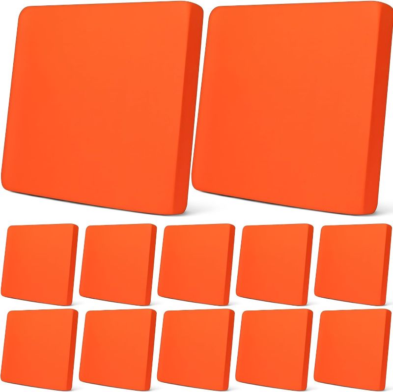 Photo 1 of 12 Pcs Stretch Sofa Couch Cushion Covers Patio Outdoor Cushion Covers Replacement Waterproof Couch Covers Individual Slipcovers Washable Furniture Protector for Pets (Orange,20-27 Inch)