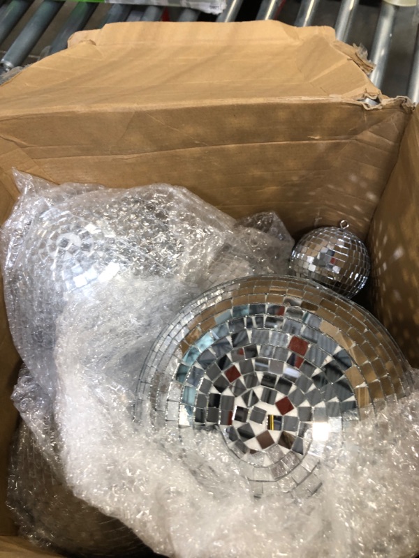 Photo 3 of 17 Pack Large Disco Ball Hanging Disco Ball Small Disco Ball Mirror Disco Balls Decorations for Party Wedding Dance and Music Festivals Decor Club Stage Props DJ Decoration (8, 6, 3.2 Inch)
