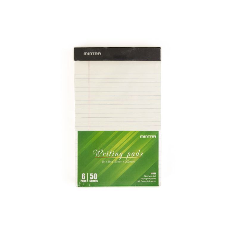 Photo 1 of 2 PK Mintra Office Legal Pads, ((Basic 6pk - (Green Paper) (5in x 8in (Narrow Ruled), 6pk (Green Tint)) 5in x 8in (Narrow Ruled) 6pk (Green Tint)