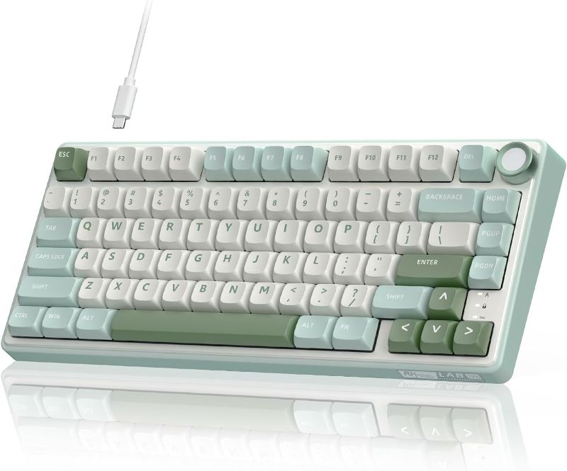 Photo 1 of RK ROYAL KLUDGE R75 Mechanical Keyboard Wired with Volumn Knob, 75% Custom Gaming Keyboard Gasket Mount RGB Backlit with Software, MDA Profile, Hot Swappable Silver Switch, PBT Keycaps
