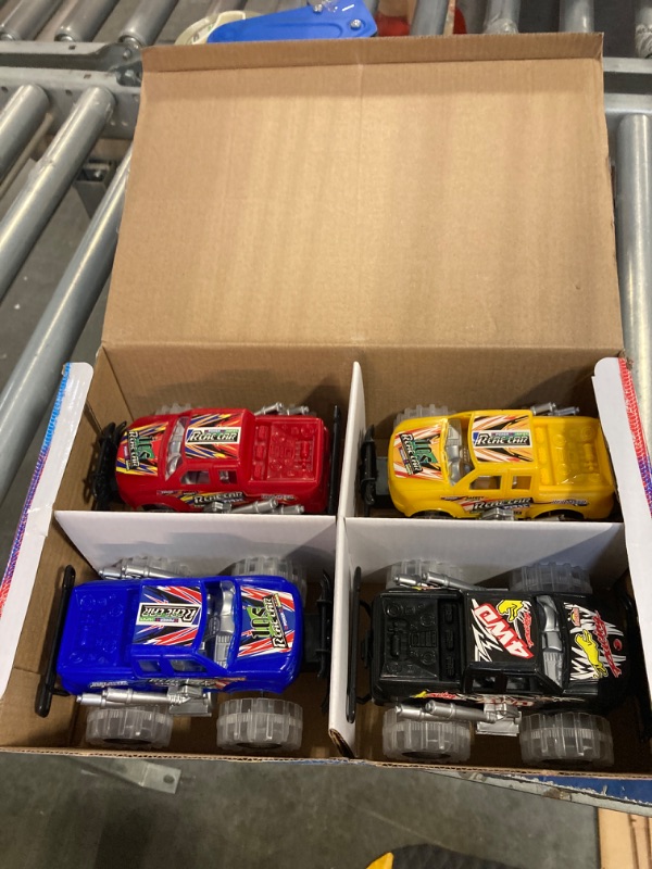 Photo 1 of ArtCreativity Light Up Monster Trucks for Boys and Girls, 4-Pack Toy Truck Set, Monster Trucks for Boys 3 4 5 6 7 8 Years Old, Toddler Monster Truck Toys, Light Up Trucks
