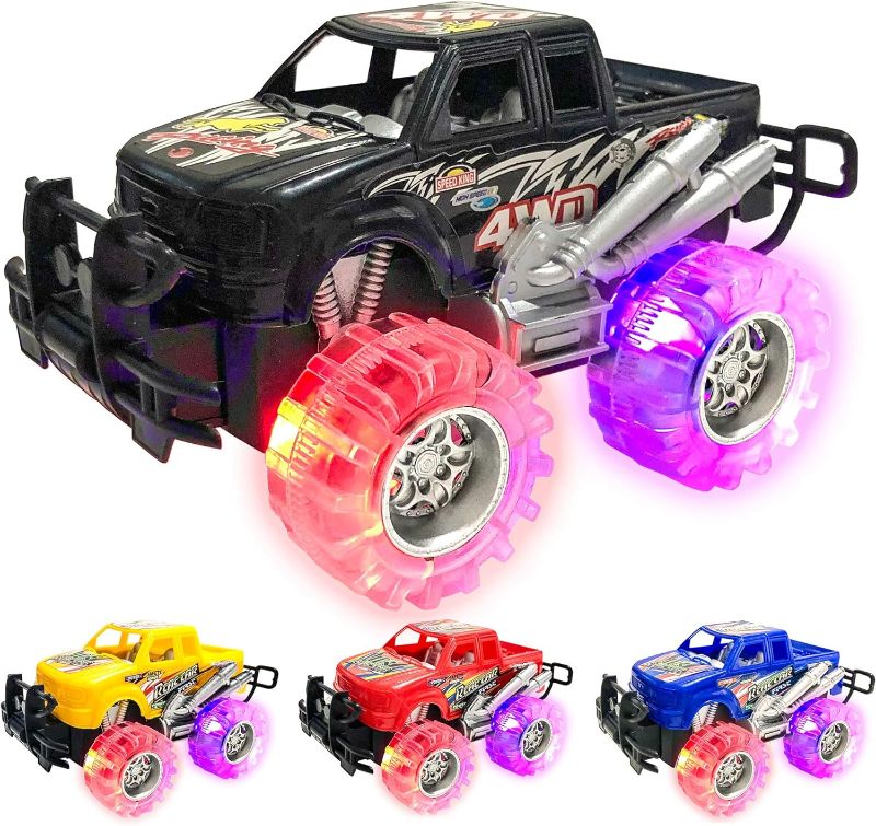 Photo 1 of ArtCreativity Light Up Monster Trucks for Boys and Girls, 4-Pack Toy Truck Set, Monster Trucks for Boys 3 4 5 6 7 8 Years Old, Toddler Monster Truck Toys, Light Up Trucks
