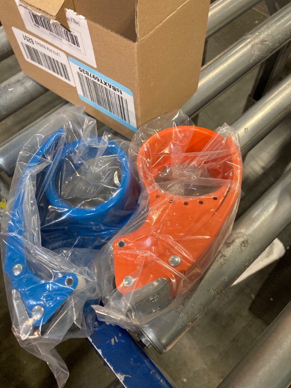 Photo 3 of PROSUN 2 Pack Metal Packing Tape Dispenser Gun: 2-inch Wide Tape dispensers/3-Inch Inner Paper Core(2"Orange+2"Blue) TLD1-2OB