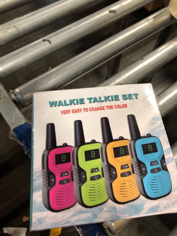 Photo 2 of 4Pcs Walkie Talkies for Kids Toys: Outdoor Toys for 3 4 5 6 7 8 9 10 11 12 Year Old Boys Girls Walkie Talkie Birthday Gifts - Long Range Camping Backyard Wakie-Talkies Party Favors Walky Talky Green Orange Blue Red