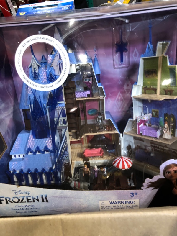 Photo 3 of Disney Store Official Frozen 2 Magic Light & Music Castle Playset - Exclusive Iridescent Sparkle Finish, Includes Character Figures, Interactive Rooms & Features
