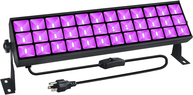 Photo 1 of 100W LED Black Light Bar, Blacklight Flood Light with Switch+Plug+5ft Cord, Black Lights for Glow Neon Party, Fluorescent Poster Reaction, Halloween, Holiday, Stage Light, Classroom Game Room
