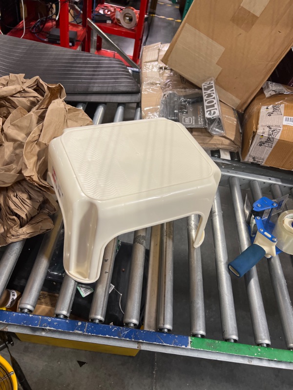 Photo 1 of Rubbermaid Roughneck Step-Stool, Bisque, Lightweight, Holds up to 300 pounds, Ideal for Kitchen-Bath, Skid-Resistant Bisque Stool