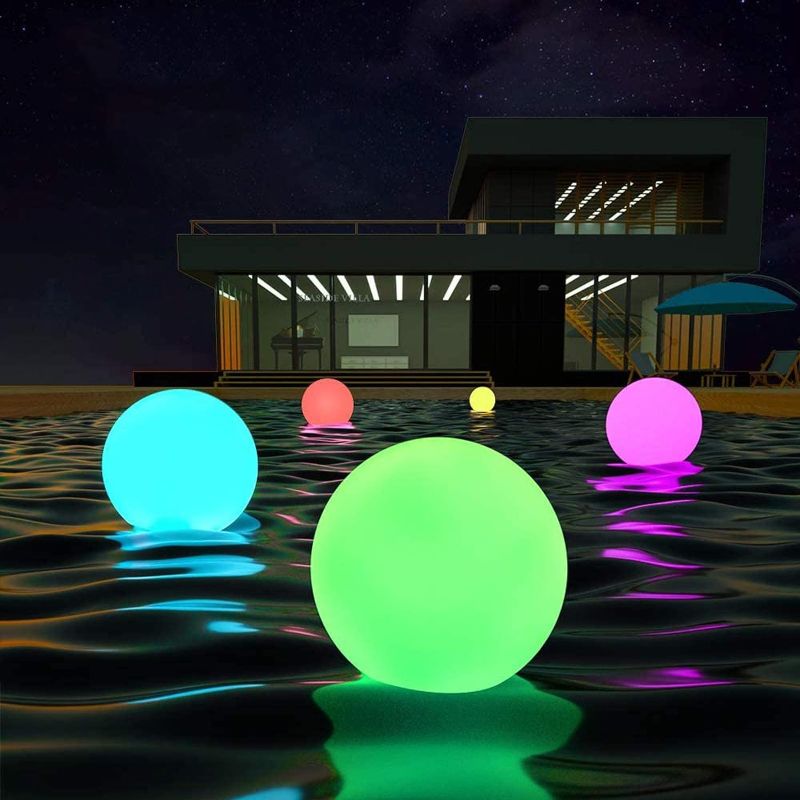 Photo 1 of ***NEEDS TO BE PLUGGED IN ***LOFTEK LED Dimmable Floating Pool Lights Ball, 12-inch Cordless Night Light with Remote, 16 RGB Colors & 4 Modes, Rechargeable & Waterproof, Perfect for Indoor/Outdoor, Pool, Exhibition Decor, 1PC