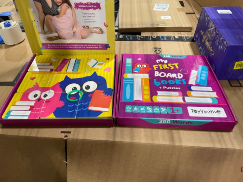 Photo 1 of 2 packTOYVENTIVE My First Board Books - Picture Baby Book Set with Toddler Learning Activities, Girl Birthday Gifts, Montessori Learning Toys for Ages 12-18 Months, 1, 2, 3 Year Old Girls Pink