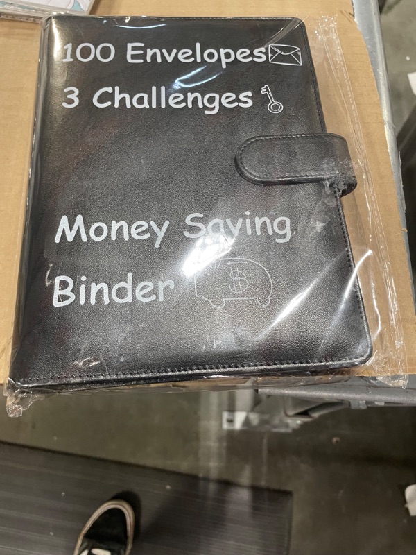 Photo 2 of 100 Envelopes Challenge Binder for Grils/Boys, Updated 3 Challenge Money Saving Binder with Cash Envelopes,A5 PU Leather Savings Challenges Book to Save $500, 5,050,$10,000 Budget Planner (Black)