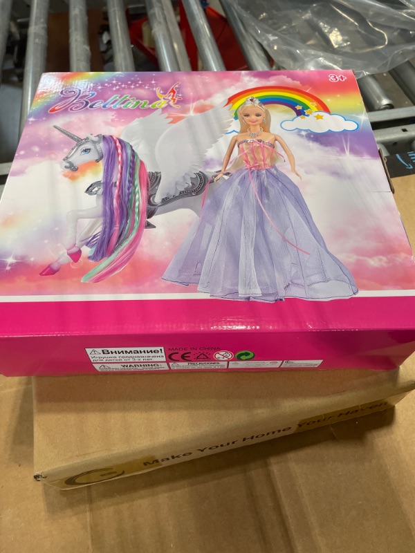 Photo 1 of BETTINA Pink Unicorn with Color Change Hair and Fairy Tale Princess Doll, W/Comb, Girls' Unicorn Doll Toys Gifts, Presents for Girl Kids Aged 3+ Pink Unicorn Hot Pink Dress