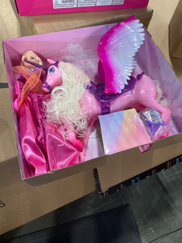 Photo 1 of BETTINA Pink Unicorn with Color Change Hair and Fairy Tale Princess Doll, W/Comb, Girls' Unicorn Doll Toys Gifts, Presents for Girl Kids Aged 3+ Pink Unicorn Hot Pink Dress
