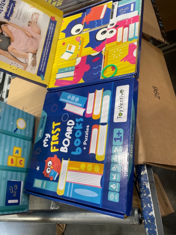 Photo 1 of 2 Pack TOYVENTIVE My First Board Books for Boys - Large Sets for Toddlers Ages 1, 2, 3, Interactive, Montessori Toys for 1, 2, 3 Year Olds with Learning Activities, Birthday Gifts for 1, 2, 3 Years Old Boy Blue
