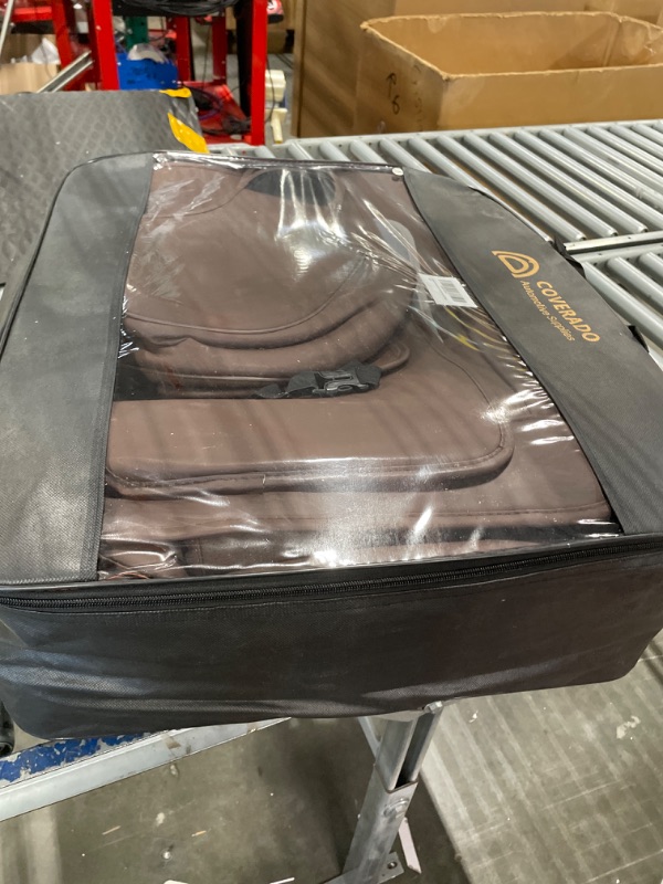 Photo 1 of Coverado Car Seat Covers 5 Pieces, Waterproof Nappa Leather Auto Seat Protectors Full Set, Universal Car Interiors Fit for Most Sedans SUV Pick-up Truck, Brown Brown FullSet