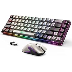 Photo 1 of 65% Wireless Gaming Keyboard and Mouse Combo, Backlit Gaming Keyboard and Mouse, Ultra-Compact Anti-ghosting No-Conflict Keyboard + 6D 3200DPI Mice(Grey-Black)
