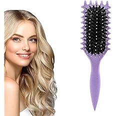 Photo 1 of *****2pack*****Curl Defining Brush, Curly Hair Brush Curl Brush for Curly Hair, Curl with Prongs Define Styling Brush, Shaping and Defining Curls For Women Men Less Pulling and Curl Separation (Purple)