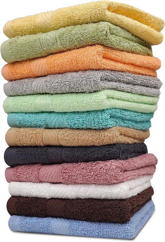 Photo 1 of 
ZUPERIA 100% Cotton Bath Wash Cloths - 12 Pack - 12" x 12"- Highly Absorbent Soft Washcloths for Face, Gym Towels, Hotel Spa Quality, Reusable...