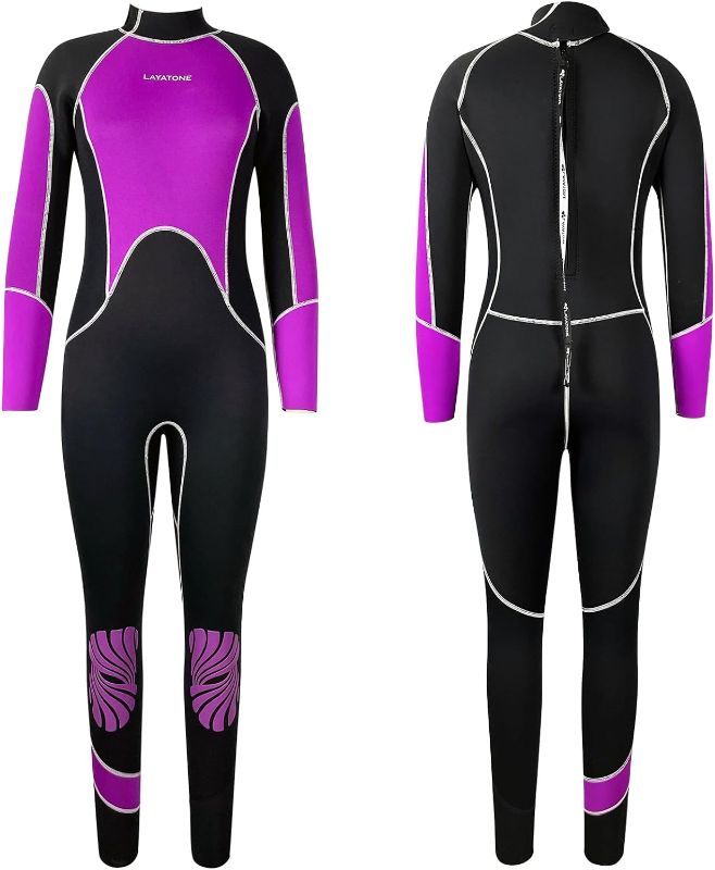 Photo 1 of LayaTone Wetsuit Women Full Body 3mm Neoprene Diving Suit with Back Zip, Wetsuits for Women in Cold Water Swimming Diving Snorkeling Kayaking