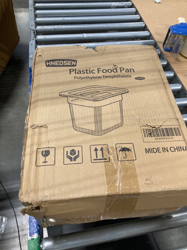 Photo 1 of 12 Pack Plastic Food Pan with Lid 1/6 Size 6 Inch Deep Restaurant Clear Food Storage Containers Polycarbonate Commercial Hotel Pans for Fruits Vegetables Beans Corns (12 PCS, 6'' Deep) 6'' Deep 12 PCS