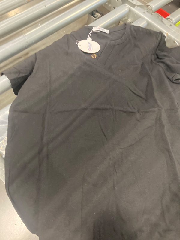 Photo 1 of Arshiner Boy's Henley Shirt Soft Style T-Shirt with Multi Color Size 6-16, 1-Pack 16 Black&white