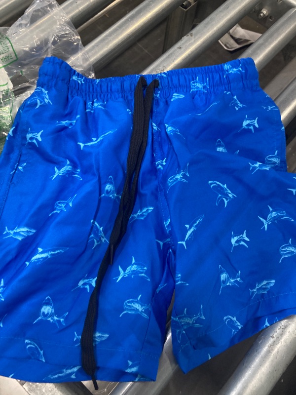 Photo 2 of Cozople Boys Swim Trunks Compression Liner Swim Shorts Quick Dry Bathing Suit with Boxer Brief Swimwear 2-20T 5-6 Years Shark 02