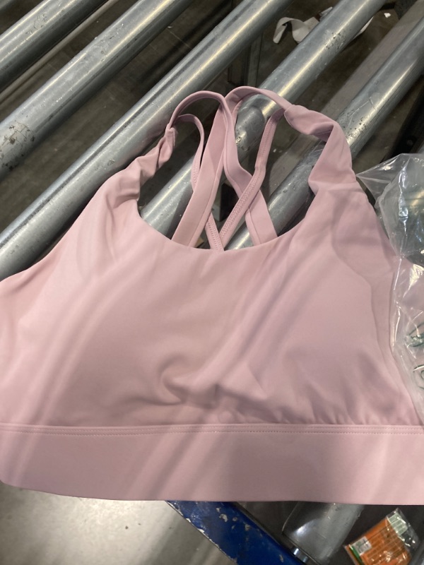 Photo 2 of High Impact Sports Bra for Women - Criss-Cross Back, Molded Cups, Hook and Eye Closure - High Support Running Bra medium/large Pink