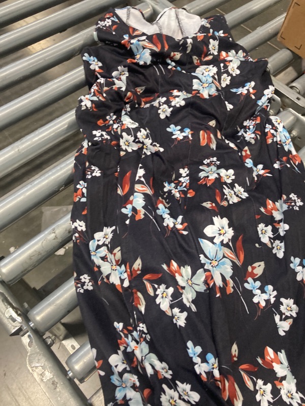 Photo 1 of HOTOUCH Summer Casual Dresses for Women Sleeveless Midi Dress Swing Tank Sundress Pleated Tshirt Dress with Pockets Black Floral Medium