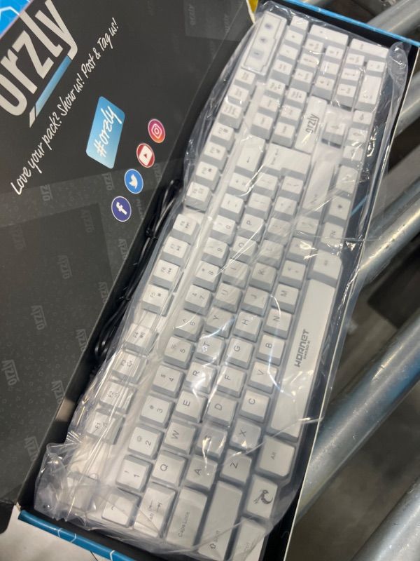 Photo 1 of Orzly White Gaming Keyboard RGB USB Wired Rainbow Keyboard Designed for PC Gamers
