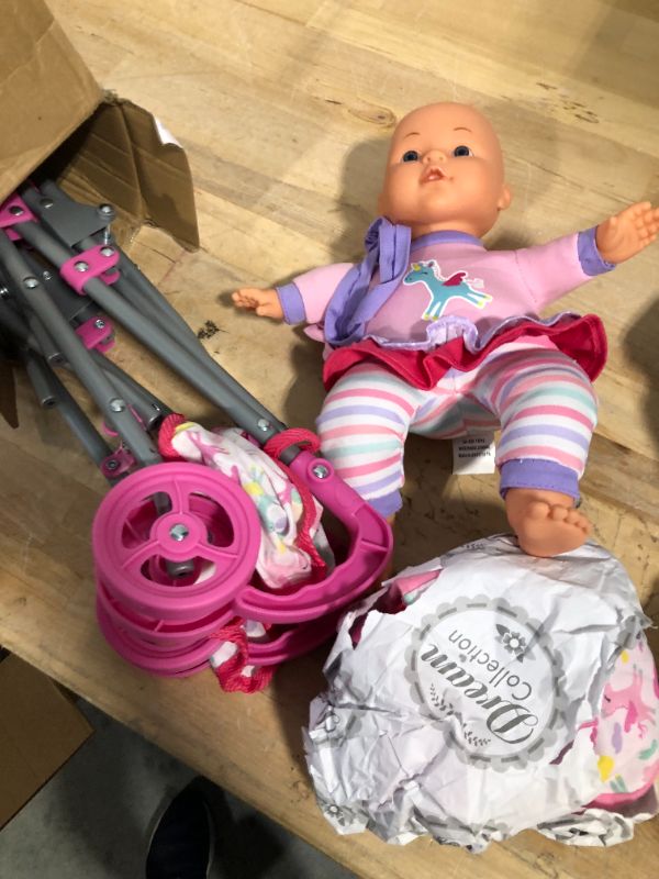 Photo 4 of 12" Baby Doll Care Gift Set with Stroller