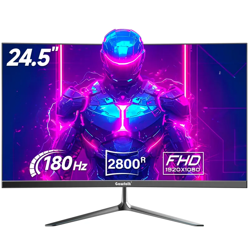 Photo 1 of Gawfolk 24 inch Curved Gaming Monitor 180hz/165hz FHD(1080P?, Frameless VA Display with sRGB 100%, Eye Care, DP/HDMI, Wall Mount Compatible - Black